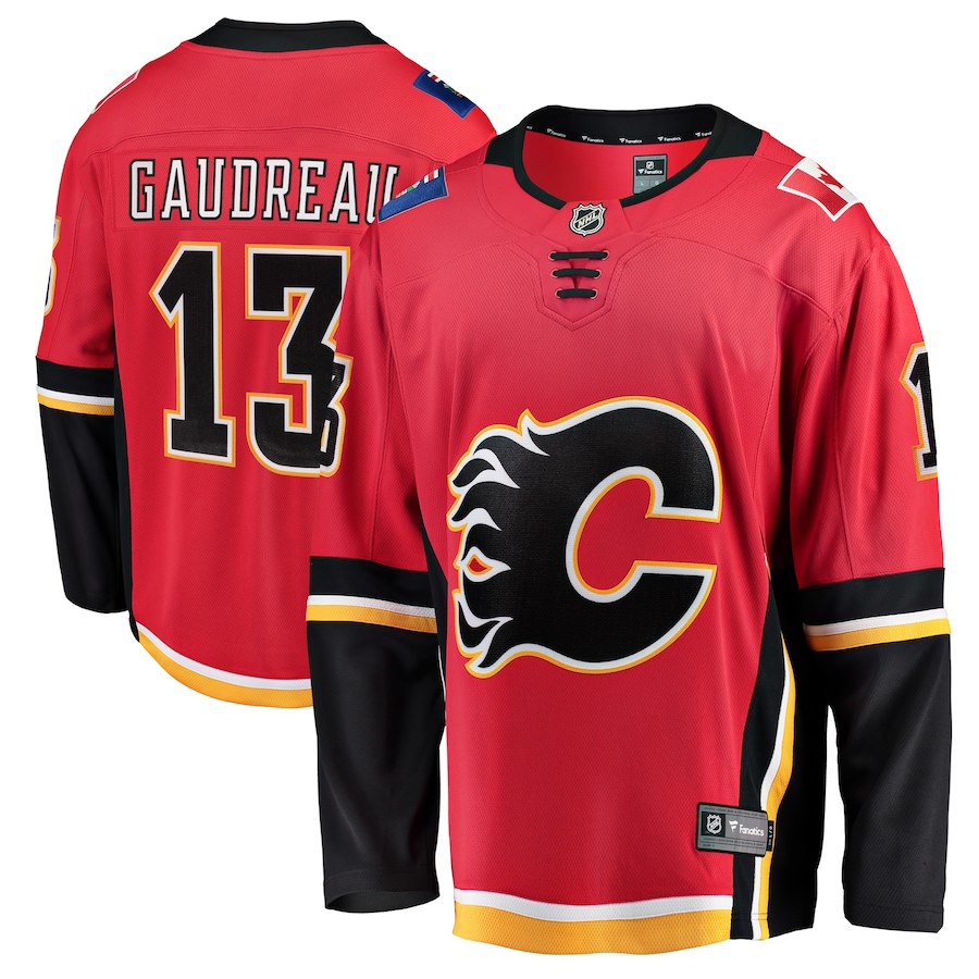 NHL Men Calgary Flames #13 Johnny Gaudreau Red Breakaway Player Jersey->buffalo sabres->NHL Jersey